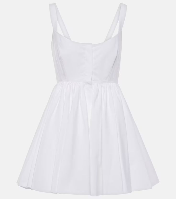 Cotton poplin skater dress in white - Alaia | Mytheresa Cotton A-line Dress With Buttons, Cotton A-line Dresses With Button Closure, Cotton Daywear Dresses With Buttons, Elegant Poplin Summer Dress, Cotton A-line Mini Dress For Daywear, Chic Cotton Mini Dress For Daywear, Elegant Poplin Dress For Summer, Elegant Summer Poplin Dress, Cotton Dresses With Button Closure For Daywear