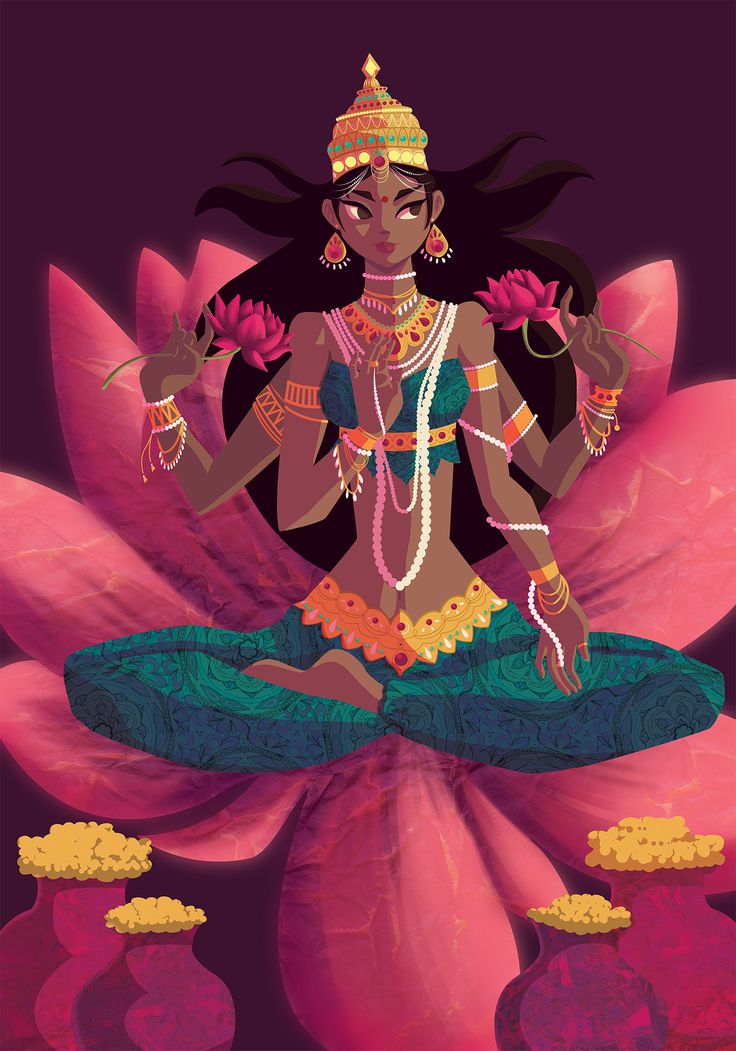 a woman sitting on top of a pink flower