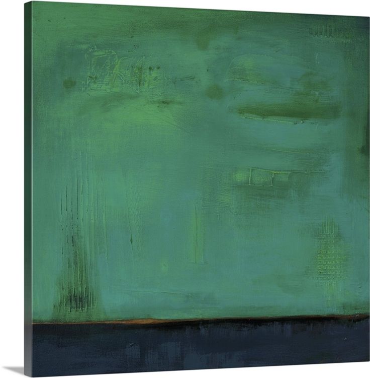 an abstract painting with green and blue colors