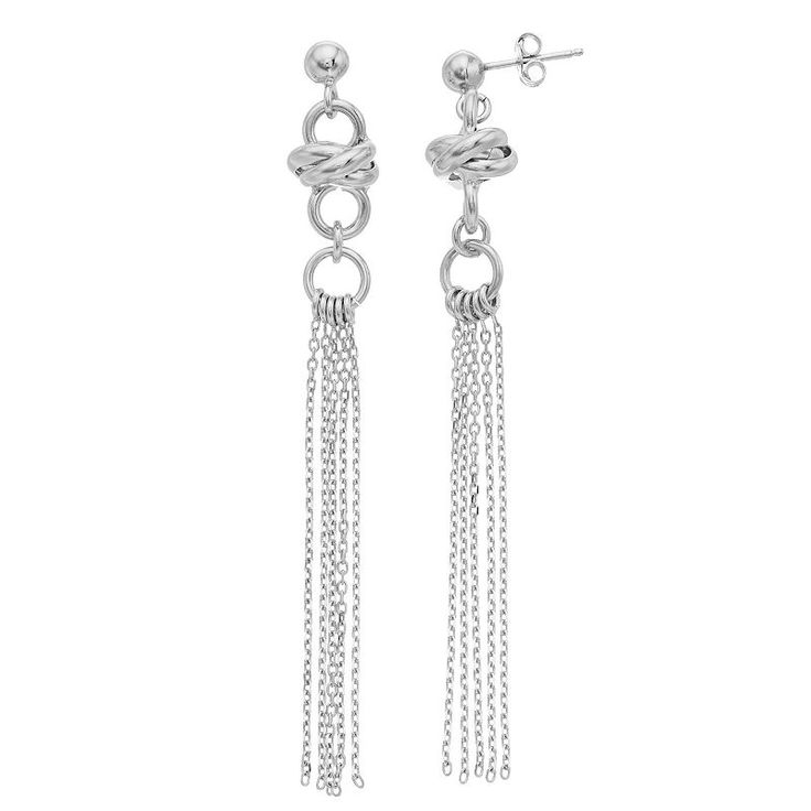 Elevate your look with the eye-catching style of these sterling silver tassel drop earrings. Elevate your look with the eye-catching style of these sterling silver tassel drop earrings. Length: 2.5 in. Backings: post Metal: sterling silver Plating: silver tone, sterling silver Finish: polished, textured Packaging: boxed Please note, due to the high value of this item, a signature may be required upon delivery. Size: One Size. Gender: female. Age Group: adult. Elegant Silver Long Drop Tassel Earrings, Silver Long Drop Tassel Earrings As Gift, Silver Long Drop Tassel Earrings For Gift, Elegant Silver Earrings With Tassels, Silver Elegant Tassel Drop Earrings, Elegant Silver Tassel Drop Earrings, Elegant Silver Tassel Earrings For Gift, Silver Dangle Tassel Earrings For Pierced Ears, Silver Tassel Earrings For Gifts