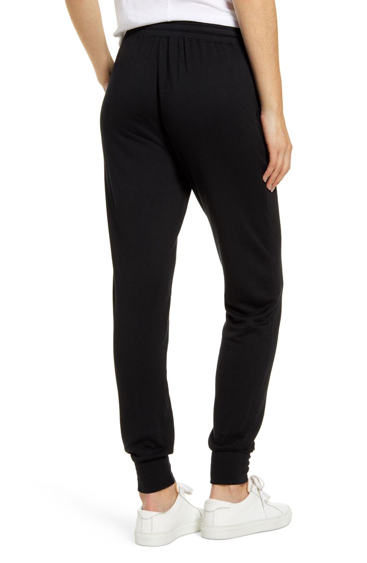 Supersoft and stretchy, these joggers have a slim yet relaxed fit that feels right at home in your casual wardrobe. 27 1/2" inseam Elastic/drawstring waist Front slant pockets 95% modal, 5% spandex Machine wash, tumble dry Made in the USA t.b.d. Casual Joggers With Comfort Waistband For Lounging, Loosely Fitted Drawstring Joggers For Loungewear, Drawstring Joggers For Loungewear, Relaxed Fit Pull-on Joggers For Loungewear, Straight Leg Joggers With Elastic Waistband For Lounging, Stretch Joggers For Loungewear With Straight Leg, Stretch Joggers For Loungewear, Sporty Mid-rise Cotton Sweatpants, Black Cotton Joggers For Lounging