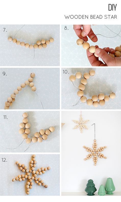 wooden bead star instructions for christmas decorations