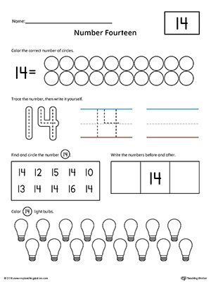 the worksheet for numbers 1 - 4 is shown in black and white, which includes