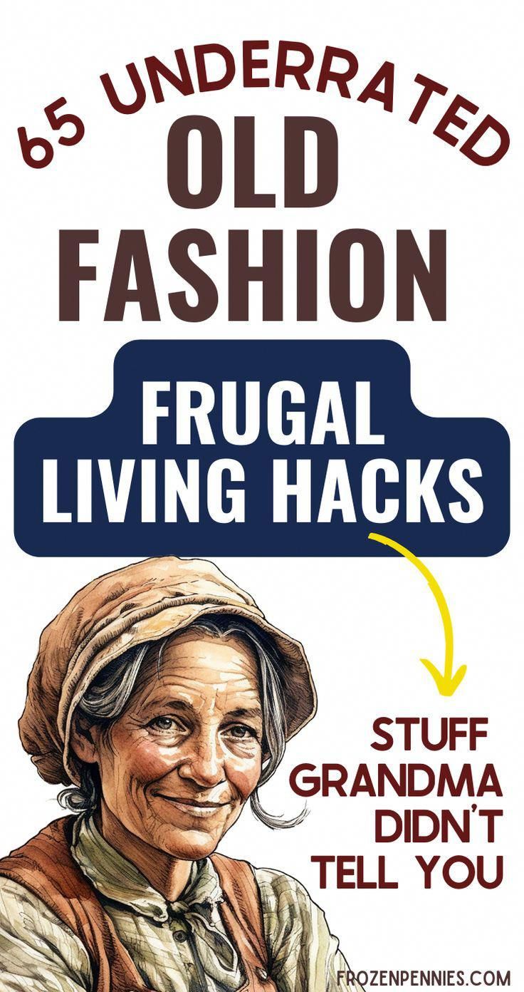 an old fashion poster with the words frugal living hacks and grandma didn't tell you