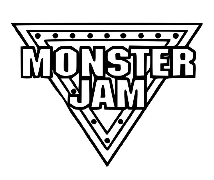 the monster jam logo is shown in black and white