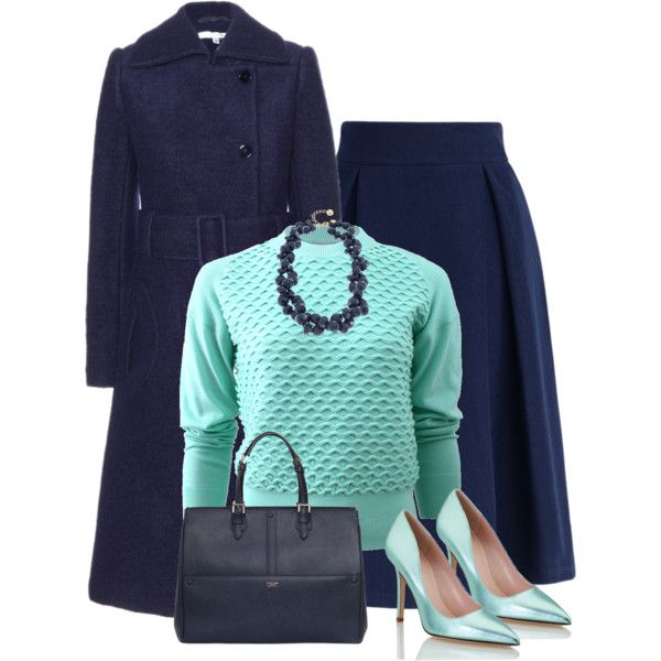 Blue And Turquoise Outfit, Turquoise Outfit, Turquoise Clothes, Leotard Fashion, Flattering Outfits, Navy Outfit, Suede Skirt, Outfit Combinations, Working Woman