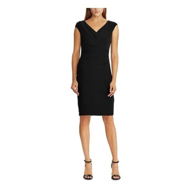 (B119) New With Tags Lauren Ralph Lauren Black Cap Sleeve Knee Length Sheath Evening Dress 12 Size 12 Ralph Lauren Stands For American Tradition- Since 1967. Timeless Design And Modern Romantic Luxury Fabrics Make Up Its Full Line Of Quality Apparel And Accessories For The Wardrobe And Your Home. Ralph Lauren Style: Dress Occasion: Evening Size: 12 Material: Polyester Color: Black V Neck Knee Length Sheath Cap Sleeve Gathered Thanks For Looking! Romantic Luxury, Knee Cap, Ralph Lauren Style, Prom Dress Shopping, Review Dresses, Ralph Lauren Dress, Womens Black Dress, Ralph Lauren Womens, Ralph Lauren Tops