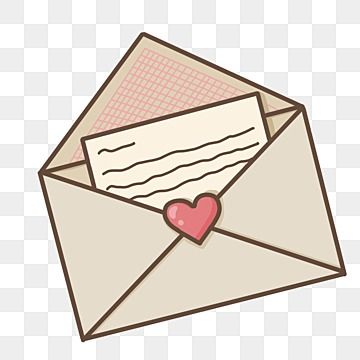 an open envelope with a heart on the inside, transparent background png and psd