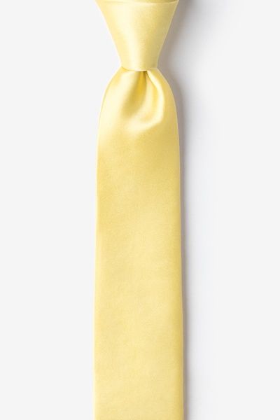 Sunshine Yellow 2" Skinny Tie Yellow Summer Ties, Solid Color Summer Ties For Black Tie Events, Solid Color Ties For Black Tie Events In Summer, Spring Black Tie Solid Color Ties, Solid Color Spring Ties For Black Tie Events, Solid Color Ties For Black Tie Events In Spring, Yellow Classic Ties For Summer, Classic Yellow Ties For Summer, Spring Formal Tie