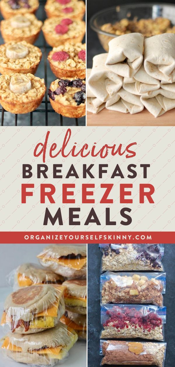 delicious breakfast freezer meals with text overlay