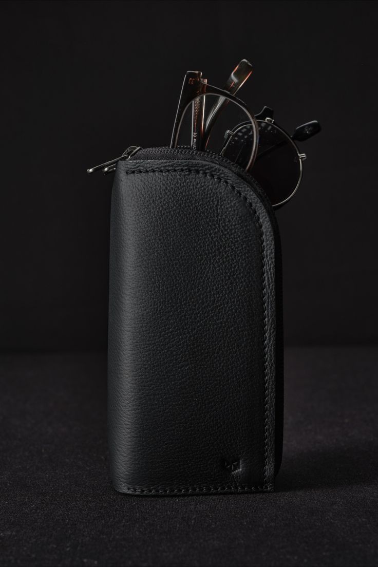 Double Glasses Case · Black by Capra Leather Functional Rectangular Cases For Daily Use, Black Rectangular Case For Daily Use, Rectangular Black Case For Daily Use, Classic Portable Cases For Everyday Use, Modern Everyday Wallet, Modern Rectangular Travel Accessories For Everyday Use, Modern Portable Wallets For Everyday Use, Black Cases With Pen Slots, Black Cases With Pen Slots For Daily Use