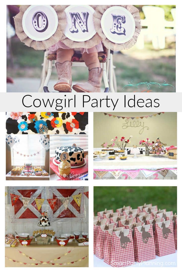 a collage of photos with the words cowgirl party ideas and pictures on it