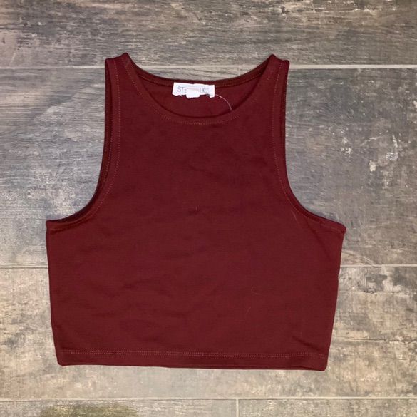 Sleeveless Crop Top In A Rich Maroon Color. Perfect For Summer! Brand New With Tags. Red Sleeveless Crop Top For Spring, Red Vest Crop Top For Spring, Red Vest Crop Top For Summer, Trendy Red Sleeveless Tank Top, Red Sleeveless Crop Top, Red Sleeveless Casual Crop Top, Red Tank Crop Top, Casual Red Sleeveless Crop Top, Casual Red Tank Crop Top