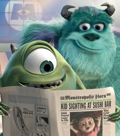 an image of monsters reading the newspaper