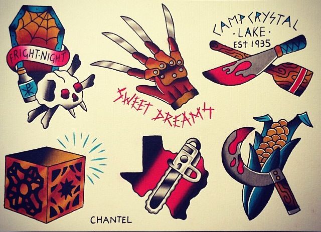 an assortment of tattoos on a piece of paper