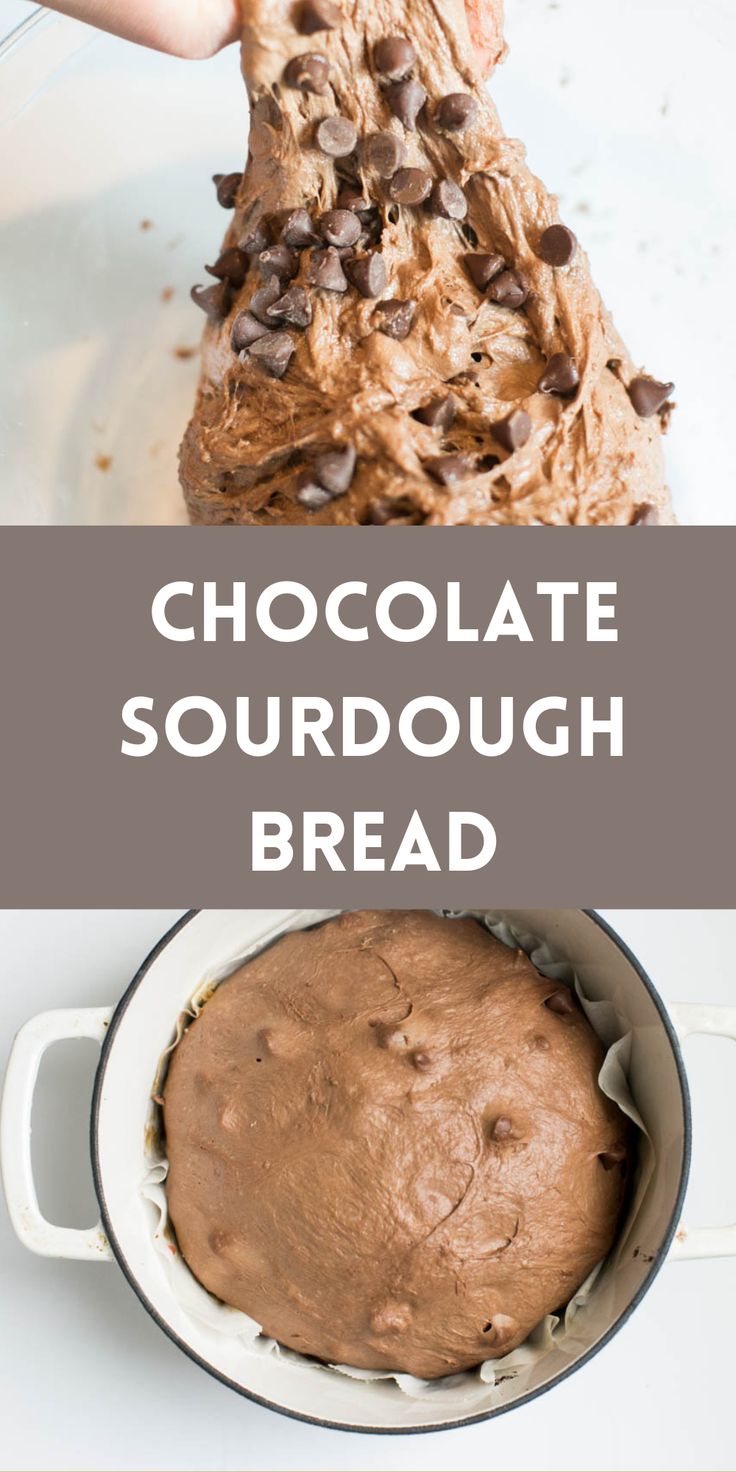 chocolate sourdough bread being formed Chewy Sourdough Bread, Sourdough Bread Chocolate Chip, Easy Fast Sourdough Bread, Sweet Sourdough Loaf Recipes, Easy Chocolate Sourdough Bread, Sourdough Recipes Chocolate, Herb Sourdough Bread Recipe, Double Chocolate Chip Sourdough Bread, Chocolate Chocolate Chip Sourdough Bread