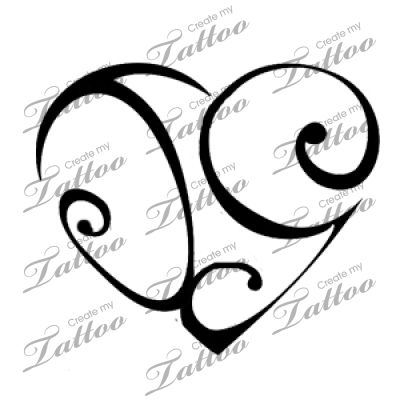 a heart shaped tattoo design with the word love on it