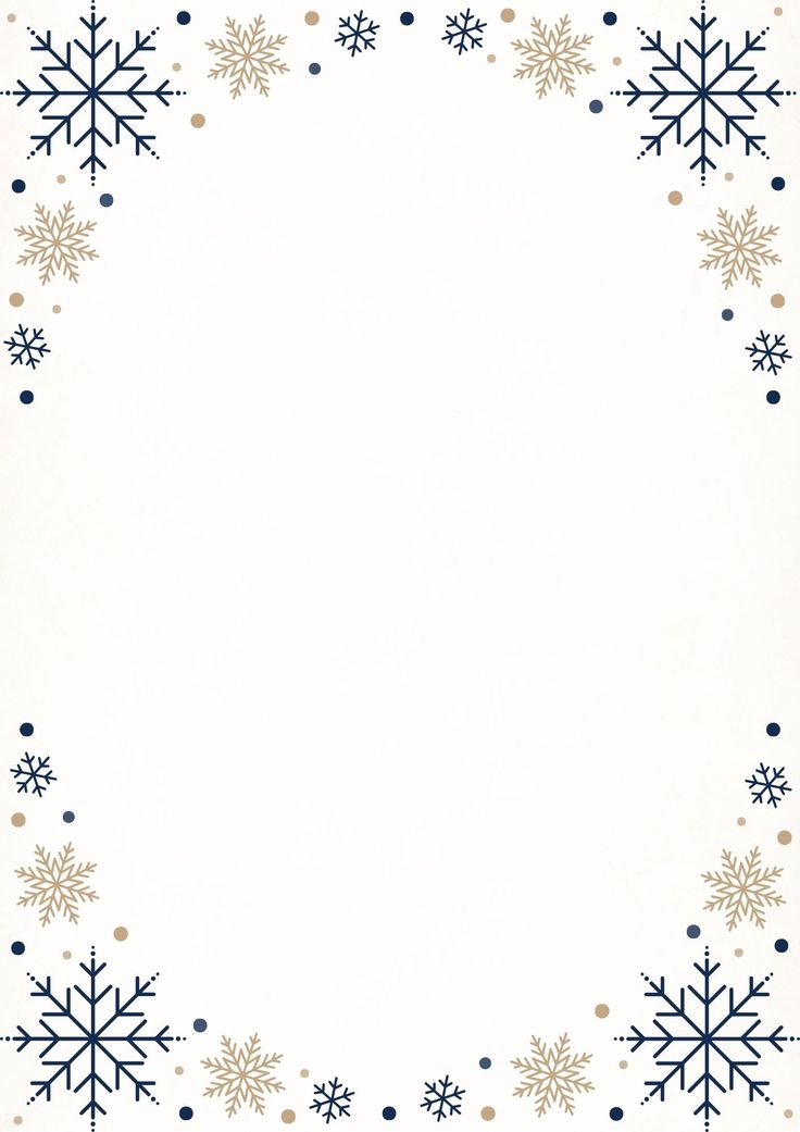 a white and blue snowflake border with dots