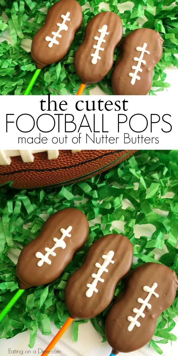 chocolate football pops made out of nutella butters on top of some green grass