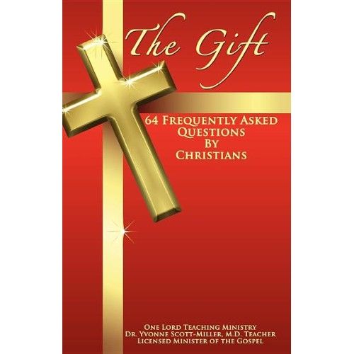 the gift book with gold cross on red background