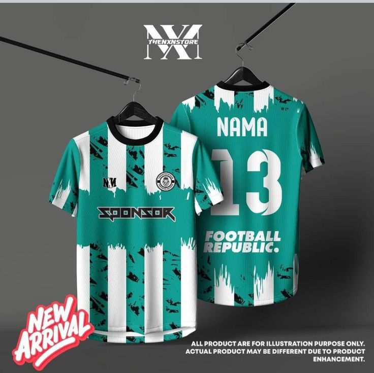 a green and white soccer jersey with the name namma on it