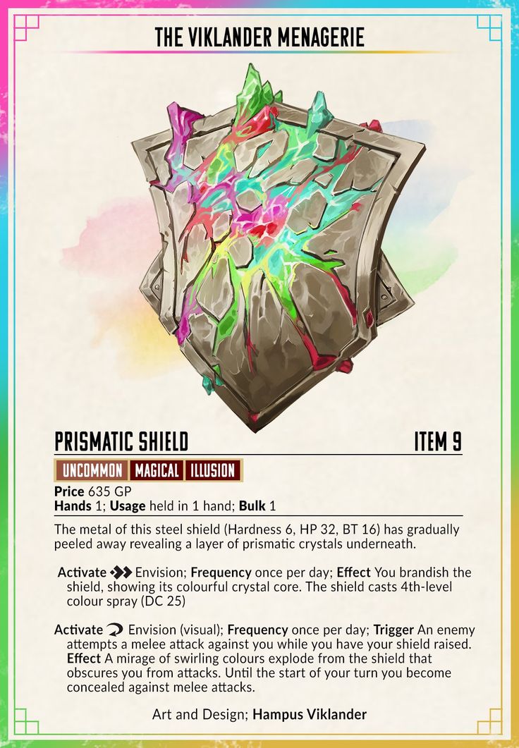 the card for prismic shield