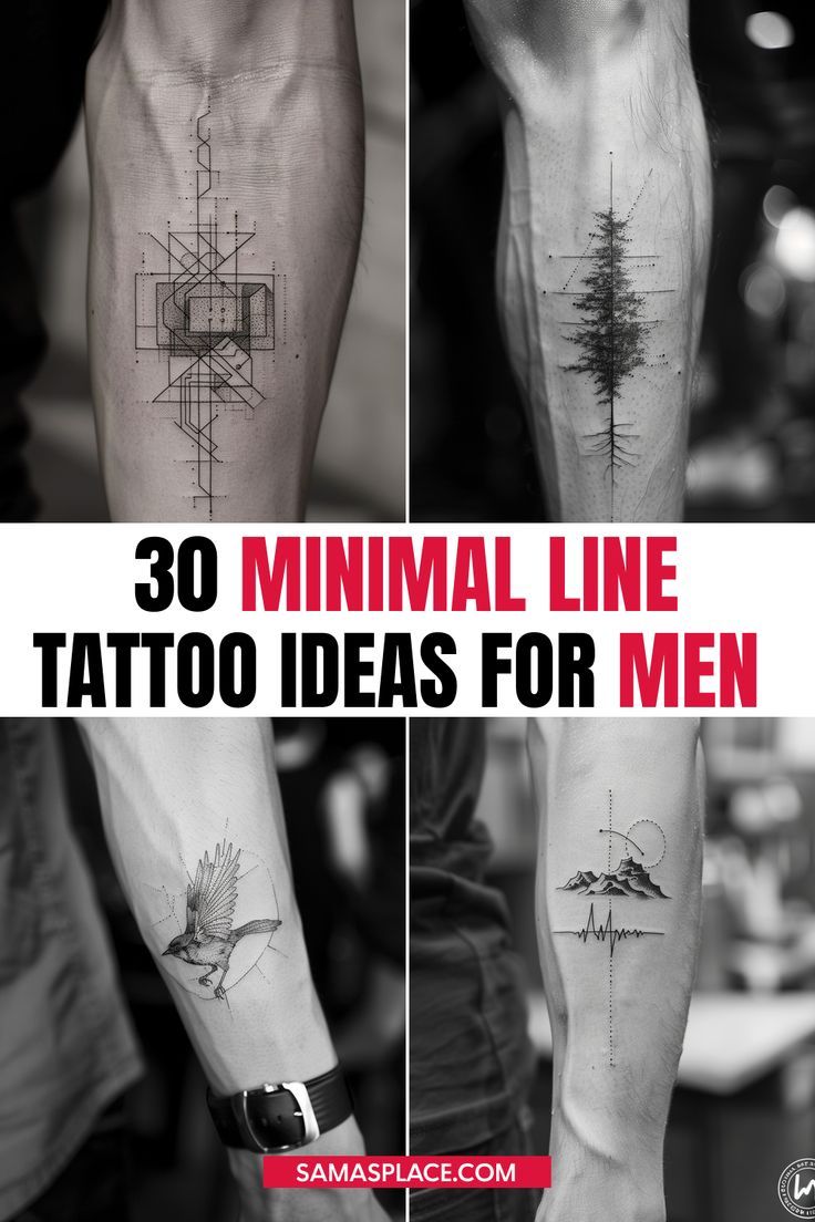 Minimal line tattoo ideas for men, featuring simple designs with clean lines and modern aesthetics Ring Tattoo For Men Arm, Brotherhood Tattoo Symbols, Men’s Fine Line Tattoo Designs, Tattoo Ideas Geometric Minimalist, Minimalist Travel Tattoo Men, Moments Mori Tattoo Men, Vertical Line Tattoo Arm, Abstract Design Tattoo, New Style Tattoo For Men