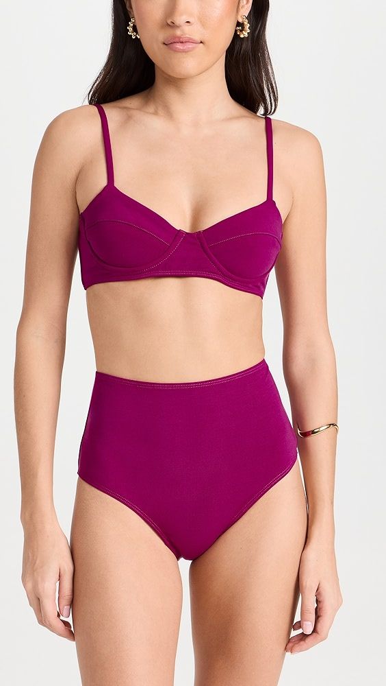 MARA HOFFMAN Lua Bikini Top | Shopbop Padded Push-up Swimwear, Summer Stretch Push-up Swimwear, Underwire Swimwear With Built-in Bra For Sunbathing, Underwire Lined Swimwear For Sunbathing, Summer Padded Underwire Swimwear, Padded Underwire Swimwear For Beach Season, Underwire Swimwear With Built-in Bra For Pool, Summer Push-up Swimwear With Adjustable Straps, Summer Swimwear With Spaghetti Straps And Padded Cups