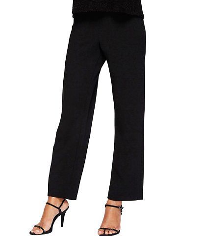 Alex Evenings Chiffon Wide-Leg Pants | Dillard's Alex Winter, Dresses Casual Winter, Dressy Pants, Alex Evenings, Flowy Pants, Slim Leg Pants, Stretch Crepe, Type Of Pants, Slim Pants