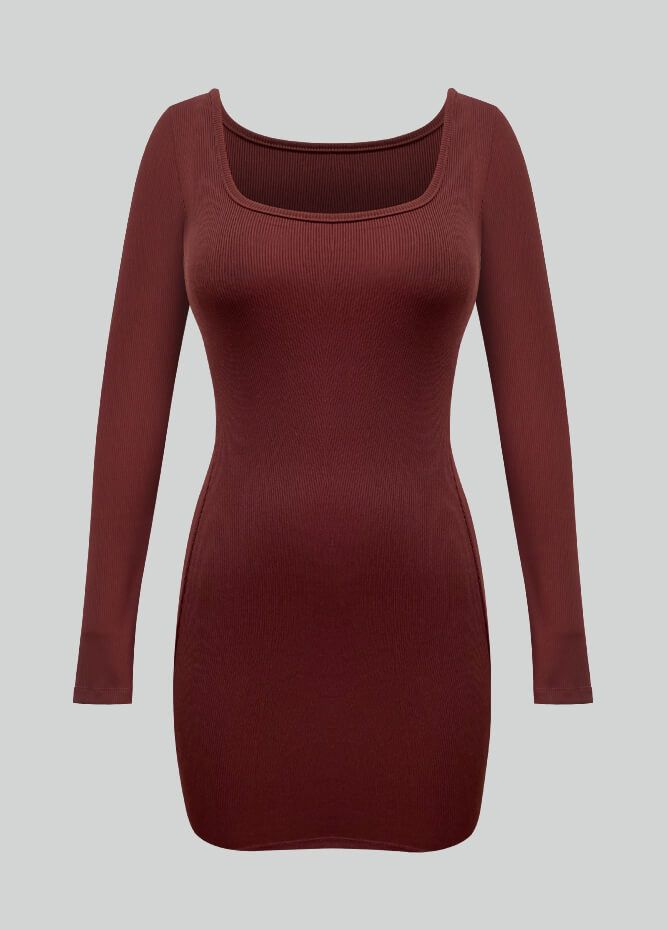 Elevate your wardrobe with our Long Sleeve Ribbed Bodycon Mini Dresses. Featuring a figure-flattering bodycon silhouette and cozy long sleeves, these dresses offer a perfect blend of style and comfort for any occasion. Long sleeve Square neck Seamless 88% Polyamide / 12% Elastane Imported Metallic Leotard, Full Body Costumes, Brown Mini Dress, Full Body Suit, Black Hot Pink, Costumes For Sale, Orange And Turquoise, Light Blue Green, White Turquoise