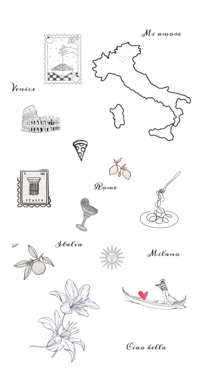 an image of the map of italy with all its major cities and their names on it