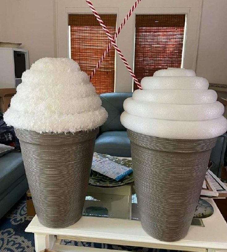 Giant Hot Chocolate Prop, Giant Candy Decorations Diy, Candy Theme Christmas, Candy Props, Candy Decorations Diy, 3d Snowflakes, Gingerbread Christmas Decor, Christmas Wreaths Diy Easy, Candy Land Christmas Decorations Diy