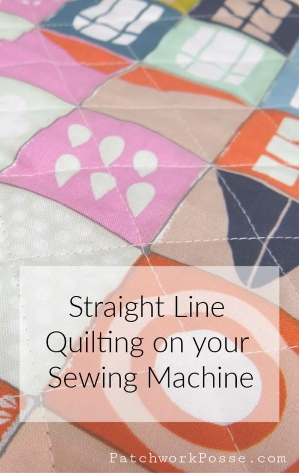 a quilt with the words straight line quilting on your sewing machine