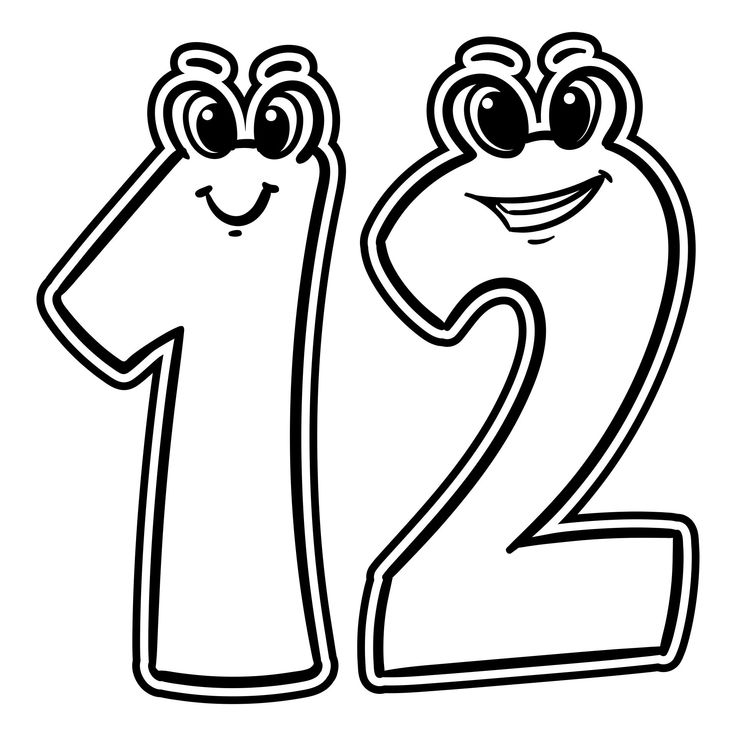 two numbers with faces drawn in black and white, one is for the number two