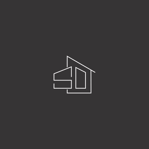 the outline of a house on a black background