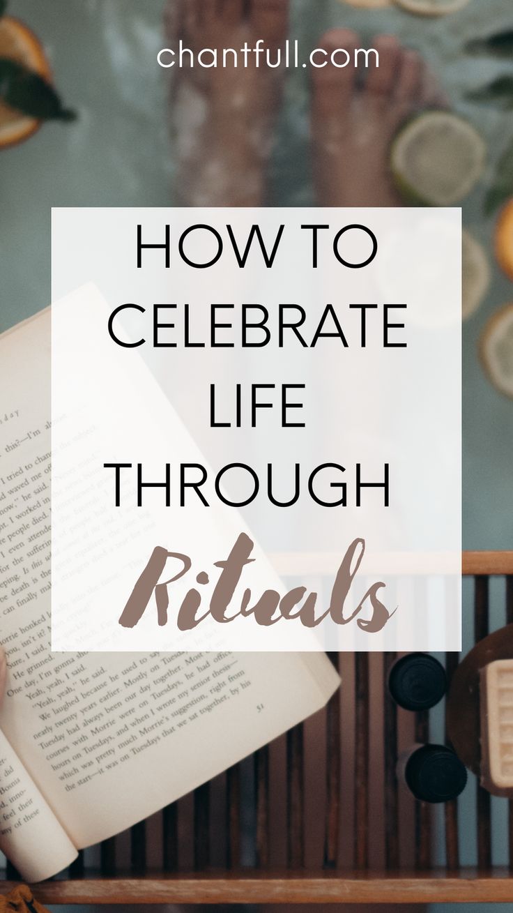 an open book with the title how to celebrate life through rituals