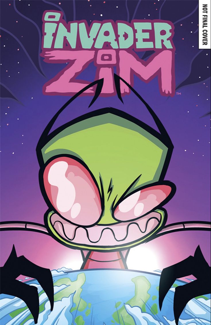 the cover to invade zm, featuring an alien face and two arrows pointing towards it