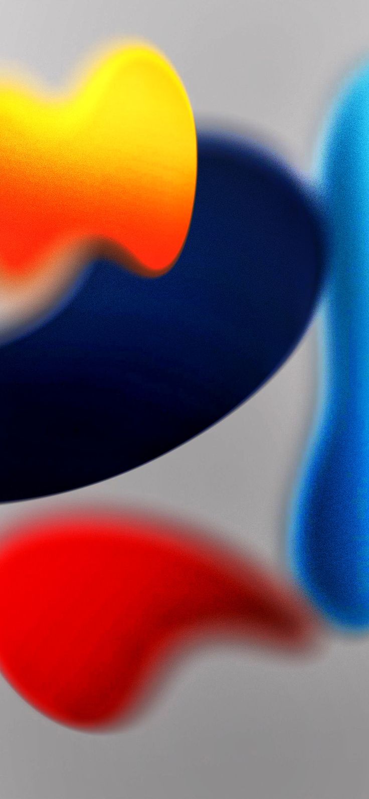 an abstract image of two blue and red shapes