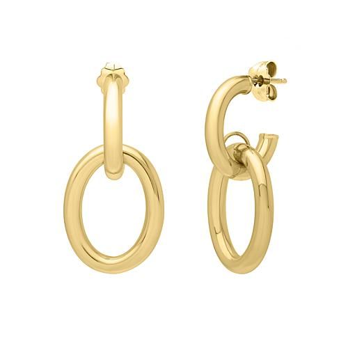 14K Gold Polished Drop Earrings  Add these stylish earrings to your collection for a little extra glam.  Design Information       Approx. 2.55gr      Approx. 1 1/4"L x 5/18"W       14K     Post with push back clasp Classic 14k Gold Hoop Earrings For Evening, Modern Gold-tone Earrings For Anniversary, Classic Yellow Gold Hoop Earrings For Evening, Modern Gold Plated Earrings For Formal Occasions, Modern Gold Plated Earrings For Formal Events, Gold-tone 14k Gold Earrings For Anniversary, Modern 14k Gold Hoop Earrings For Evening, Yellow Gold Oval Pierced Earrings, Oval Yellow Gold Pierced Earrings