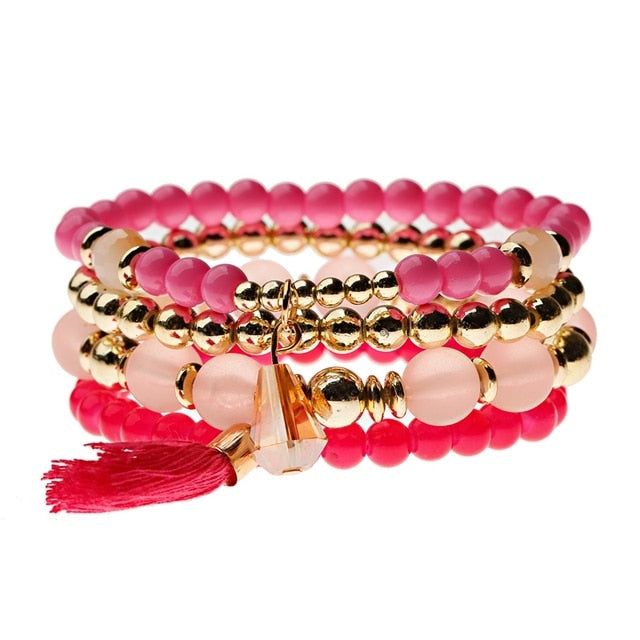 Boho Pink Beaded Bracelet Set Women Fashion Accessories Pulseras Feminina Heart Pendant Bracelet JewelryModel Number:1005002099810209 Material: Natural Stone Main Color:Black,Red,Orange,Pink,Blue Braided Macrame Length:18CM Pink Beaded Bracelet, Braided Macrame, Pink Beaded Bracelets, Boho Pink, Rope Jewelry, Women Fashion Accessories, Yoga Bracelet, Jewelry Model, Pink Boho