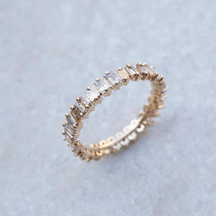 14k Gold Ring Baguette Diamond Ring Eternity Band Ring | Etsy Eternity Band With Baguette Cut Diamonds For Promise Ring, Baguette Cut Diamond Eternity Band For Promise Ring, Yellow Gold Eternity Band With Baguette Diamonds, White Baguette Diamond Eternity Band For Anniversary, Cubic Zirconia Baguette Cut Eternity Band, White Baguette Cut Eternity Band As Gift, Gold Eternity Band With Baguette Diamonds, Cubic Zirconia Eternity Band With Baguette Diamonds As Gift, Diamond White Baguette Cut Eternity Band Gift