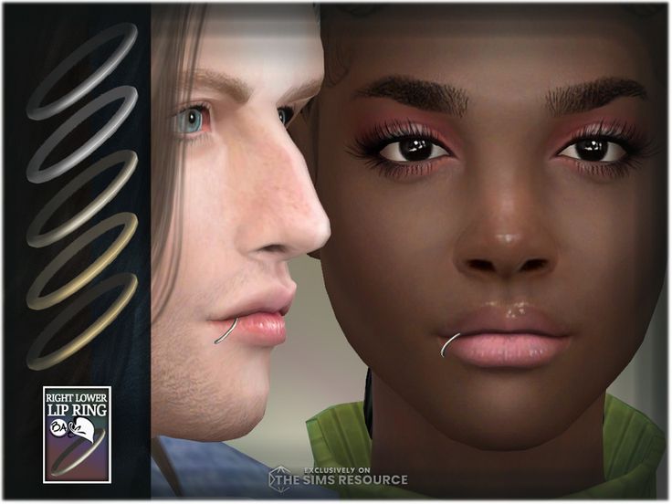 an image of two people with different facial shapes and hair colors, one has nose piercings on the other side