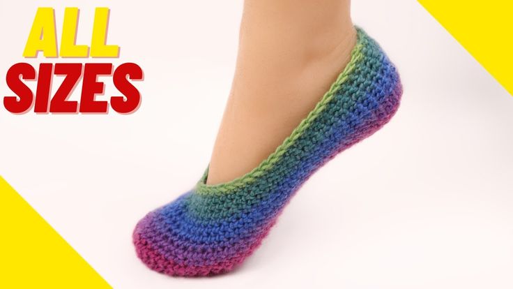 there is a woman's foot wearing colorful socks with the words all sizes on it