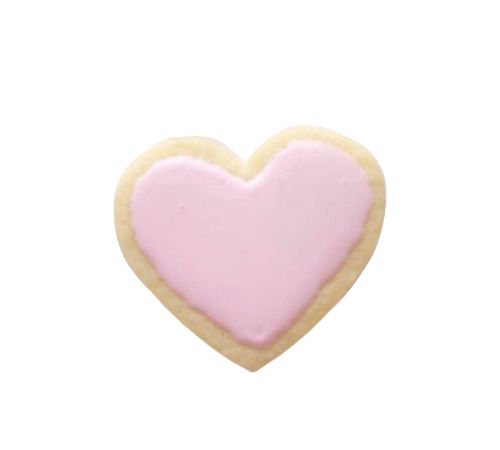 a heart shaped cookie on a white background