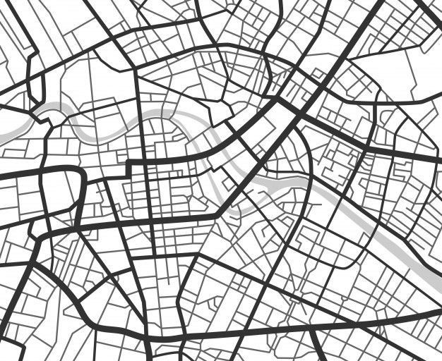 a black and white city map