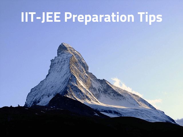 a mountain with the words it - jee preparation tips in front of it's peak