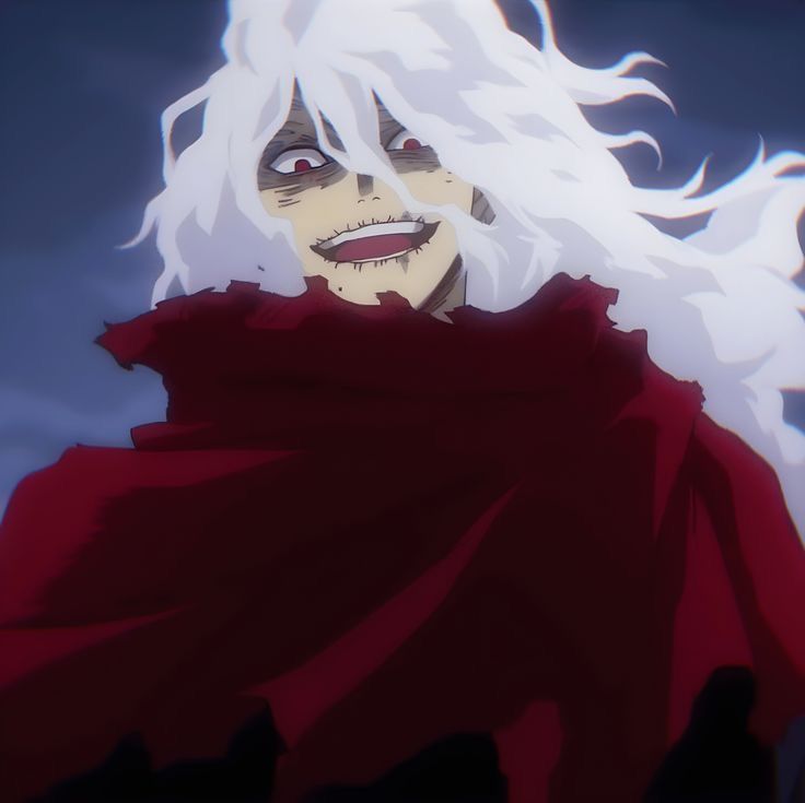 an anime character with white hair and red cape