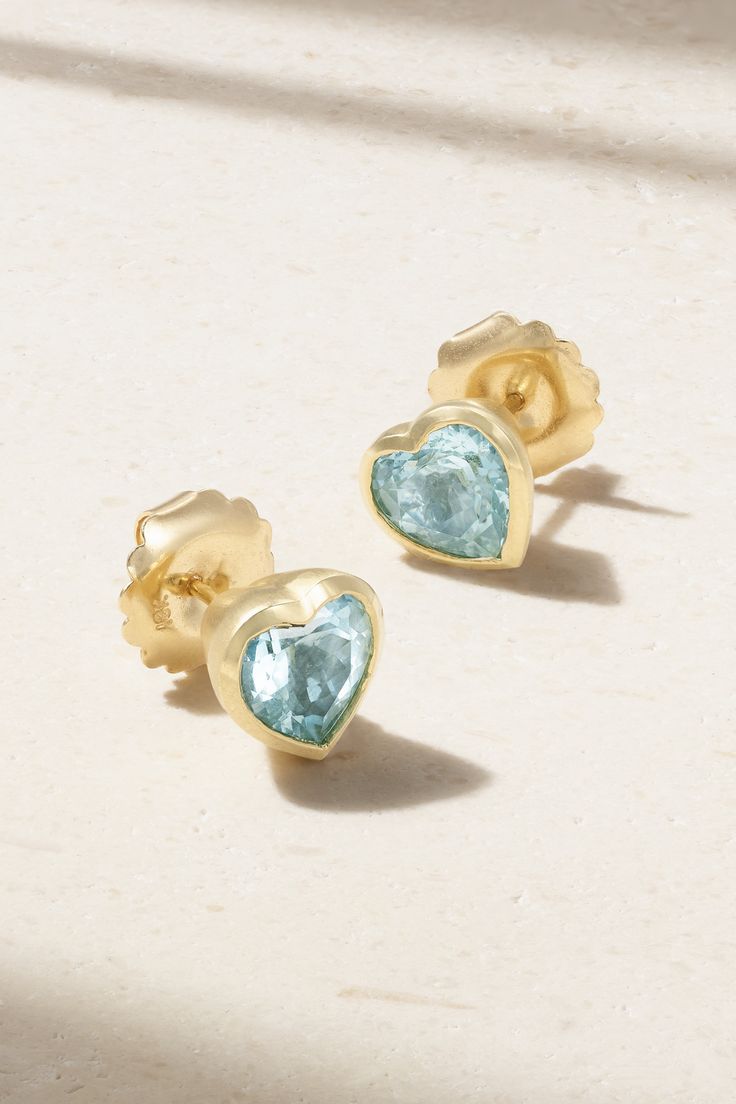 Give a gift as unique as that special someone with Irene Neuwirth's one-of-a-kind earrings. They're made from 18-karat gold and set with charming aquamarine hearts. Discover more heart-shaped designs in our edit of the jeweler's 'Love' collection. Luxury Polished Finish Earrings For Gift, Luxury Heart Cut Sterling Silver Earrings, Yellow Gold Sterling Silver Heart Earrings Fine Jewelry, Yellow Gold Sterling Silver Heart Earrings, Luxury 14k Gold Earrings Gift, Luxury 14k Gold Earrings For Gifts, 14k Gold Earrings Fine Jewelry For Her, 14k Gold Heart Earrings Fine Jewelry, 14k Gold Earrings Fine Jewelry As Gift For Her