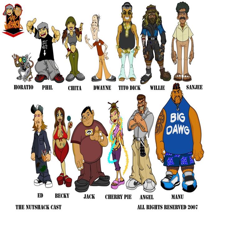 an image of cartoon characters from the big dawgs in different ages and sizes