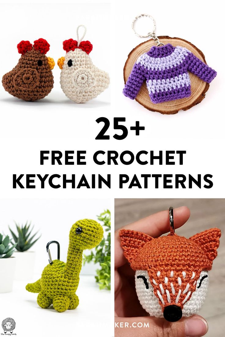 25 free crochet keychain patterns to make your own cute little animals